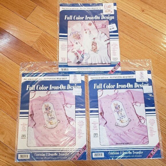 Fashion Show Originals Full On Iron On Transfer Design Bunnies Easter Lot of 3 - Picture 1 of 9